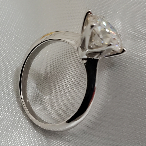 Moissanite 2ct Solitaire Engagement White Gold Plated Ring  Diamond - Picture 5 of 8
